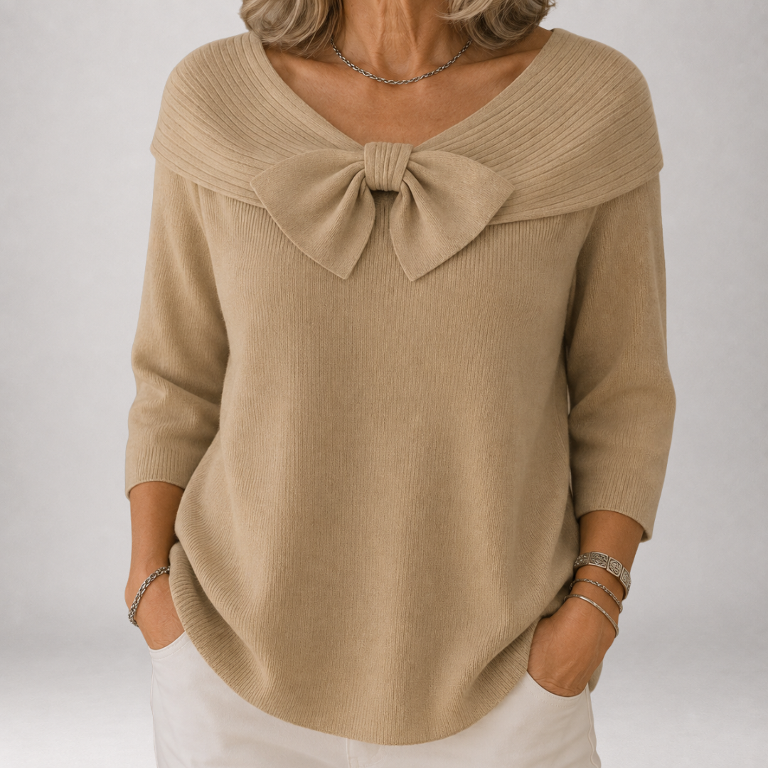 Greer | Off-Shoulder-Pullover mit Schleife