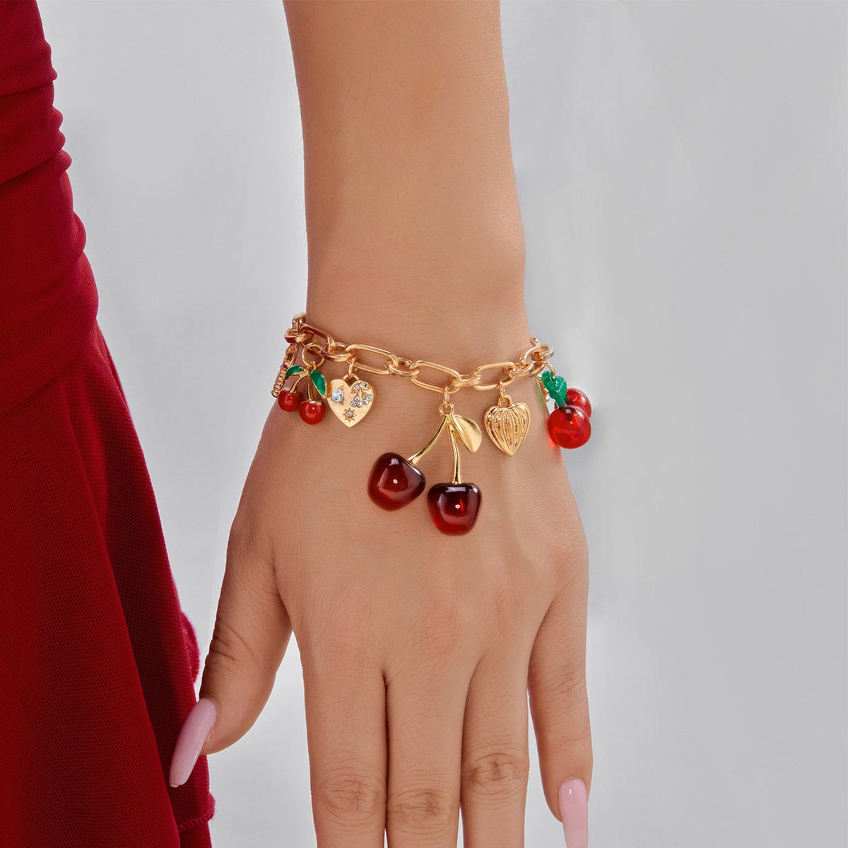 Red | Armband mit Kirschanhänger