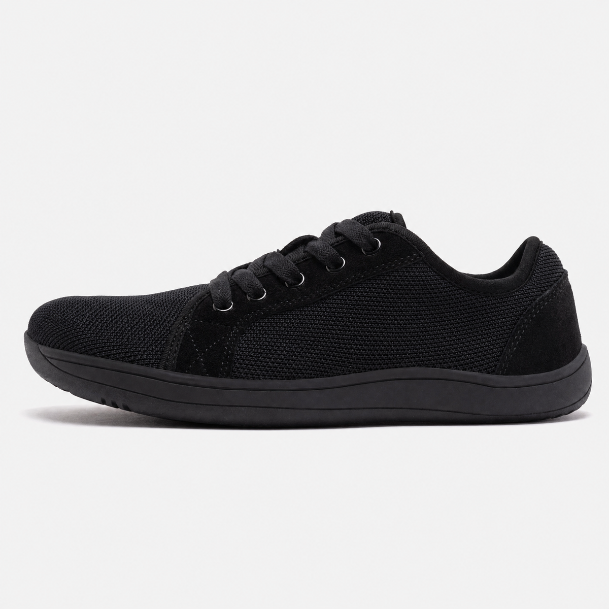 KnitStep Barfuß-Sneaker Weitform in Schwarz, Seitenansicht