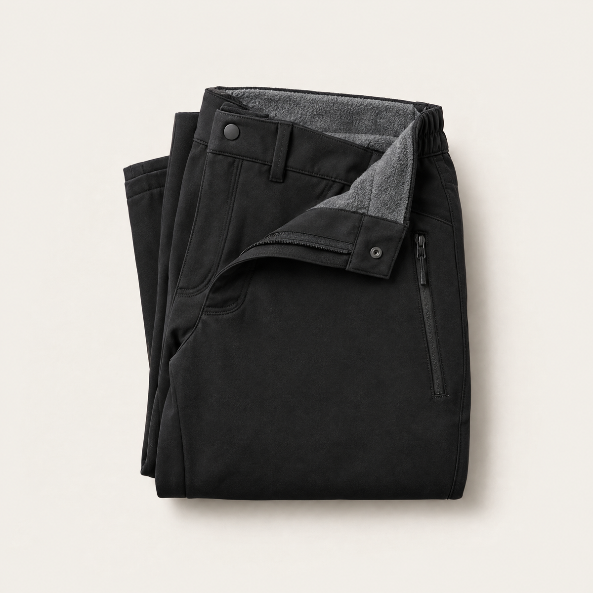 Fleecegefütterte Winterhose in Schwarz