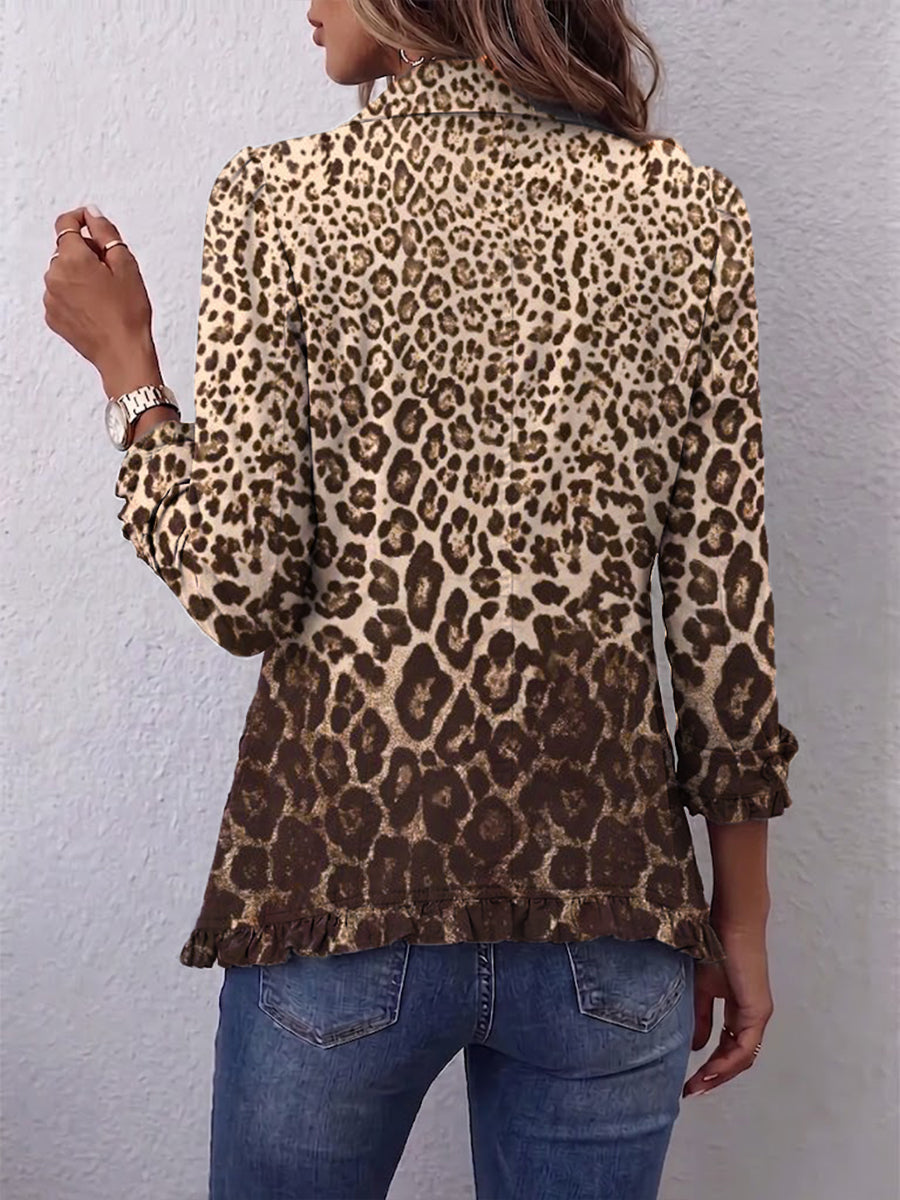 Navara | Rüschenjacke mit Leoparden-Print