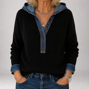 Winnow | Kapuzenpullover mit Denim-Details