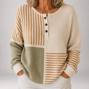Lenore | Waffelstrick-Henley im Colourblock