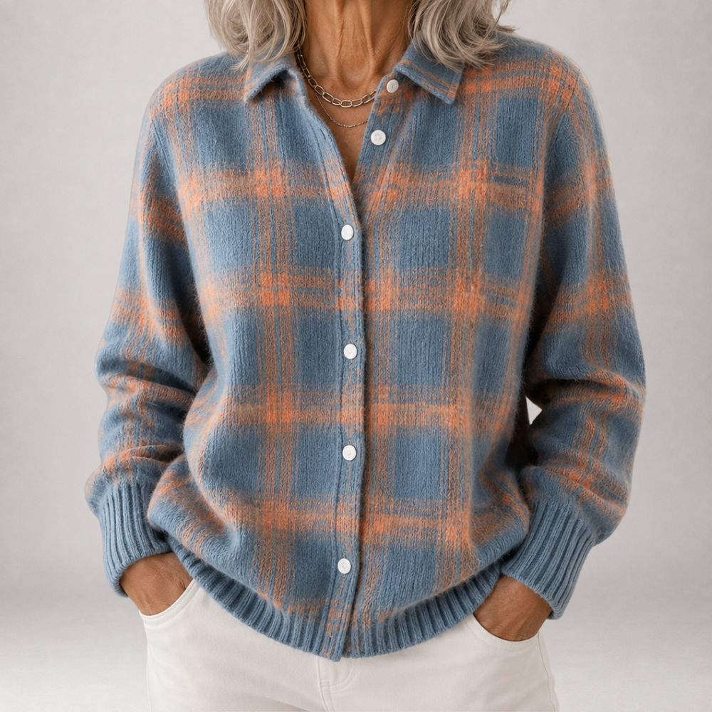 Sabine | Hemdjacke aus weichem Karostoff