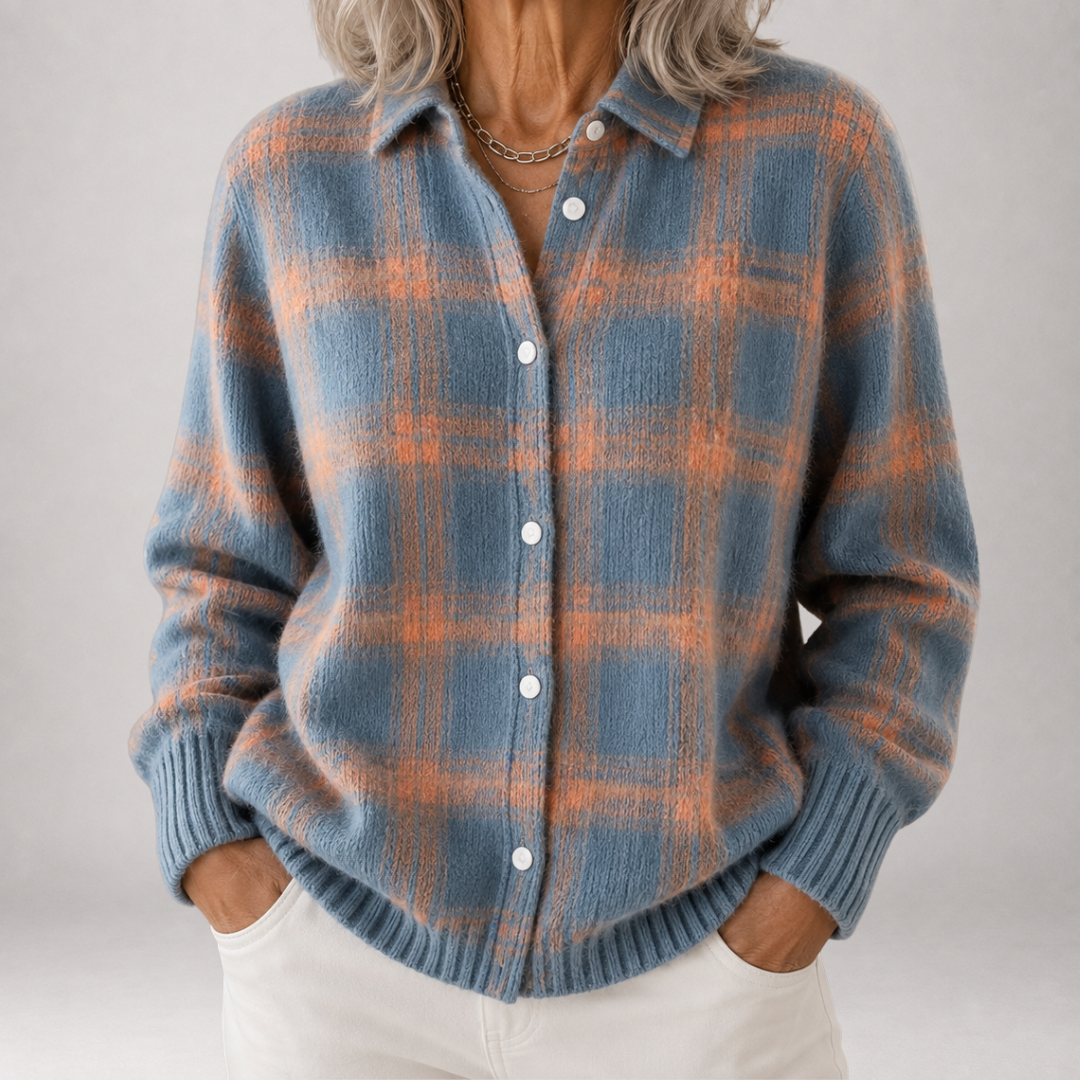 Sabine | Hemdjacke aus weichem Karostoff