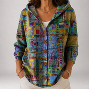 Halcyon | Patchwork-Strickjacke mit Kapuze