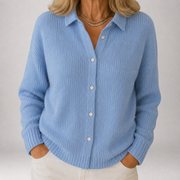 Junia | Gerippte Strickjacke mit Kragen