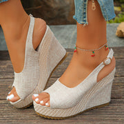 Isabelle | Slingsandalen aus Leinenoptik