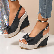 Anna | Keilsandalen in Denim-Optik