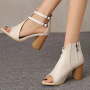 Ava | Peeptoe-Pumps mit Blockabsatz