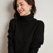 NobleLoft Merino-Rollkragenpullover, Schwarz