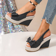 Anna | Keilsandalen in Denim-Optik