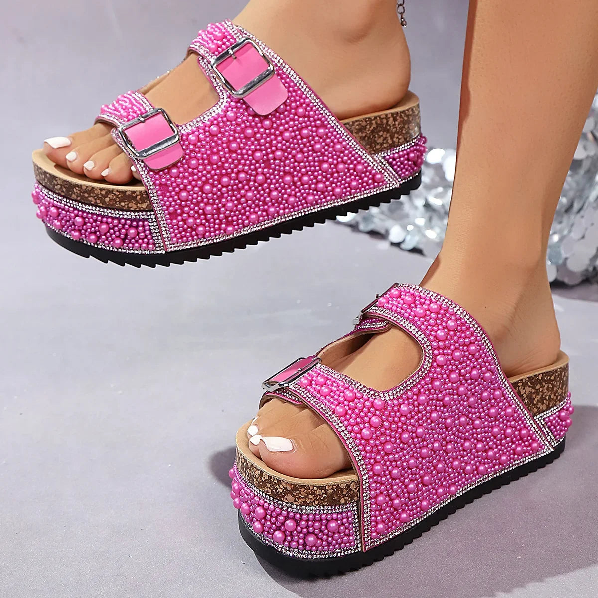 Isabelle | Sandalen mit Perlendetail