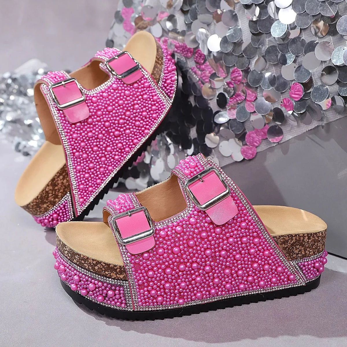 Isabelle | Sandalen mit Perlendetail