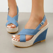 Maya | Plateausandalen in Denim-Optik