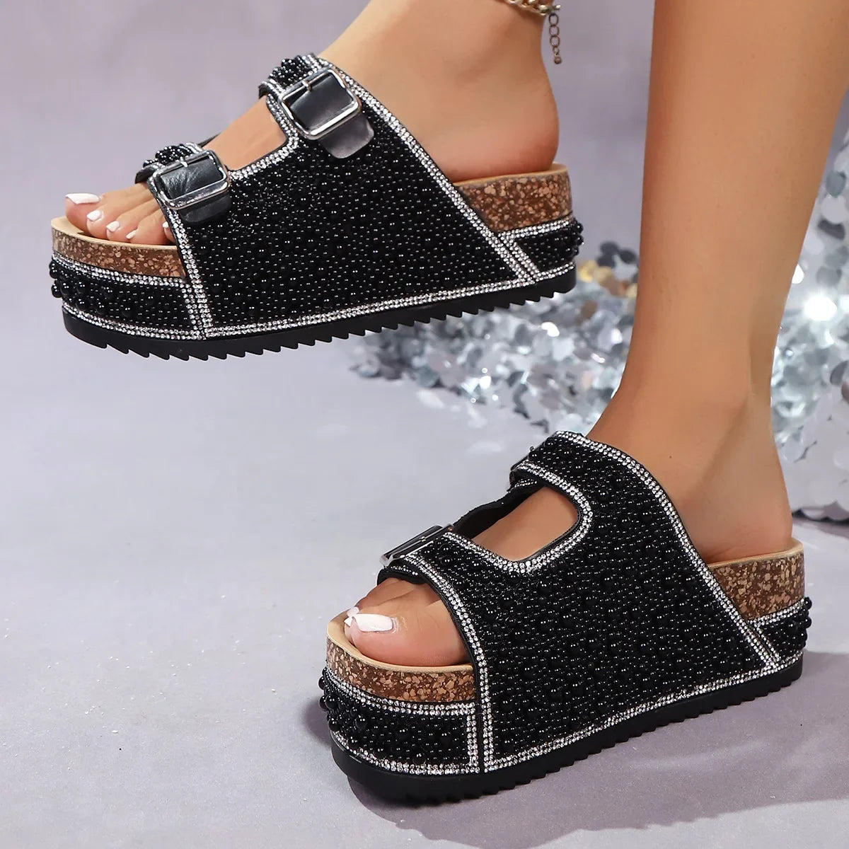 Isabelle | Sandalen mit Perlendetail
