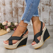 Maya | Plateausandalen in Denim-Optik