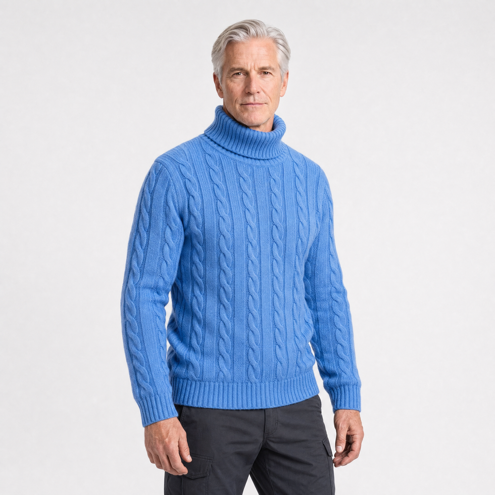 NordicLoft Zopfstrick-Rollkragenpullover