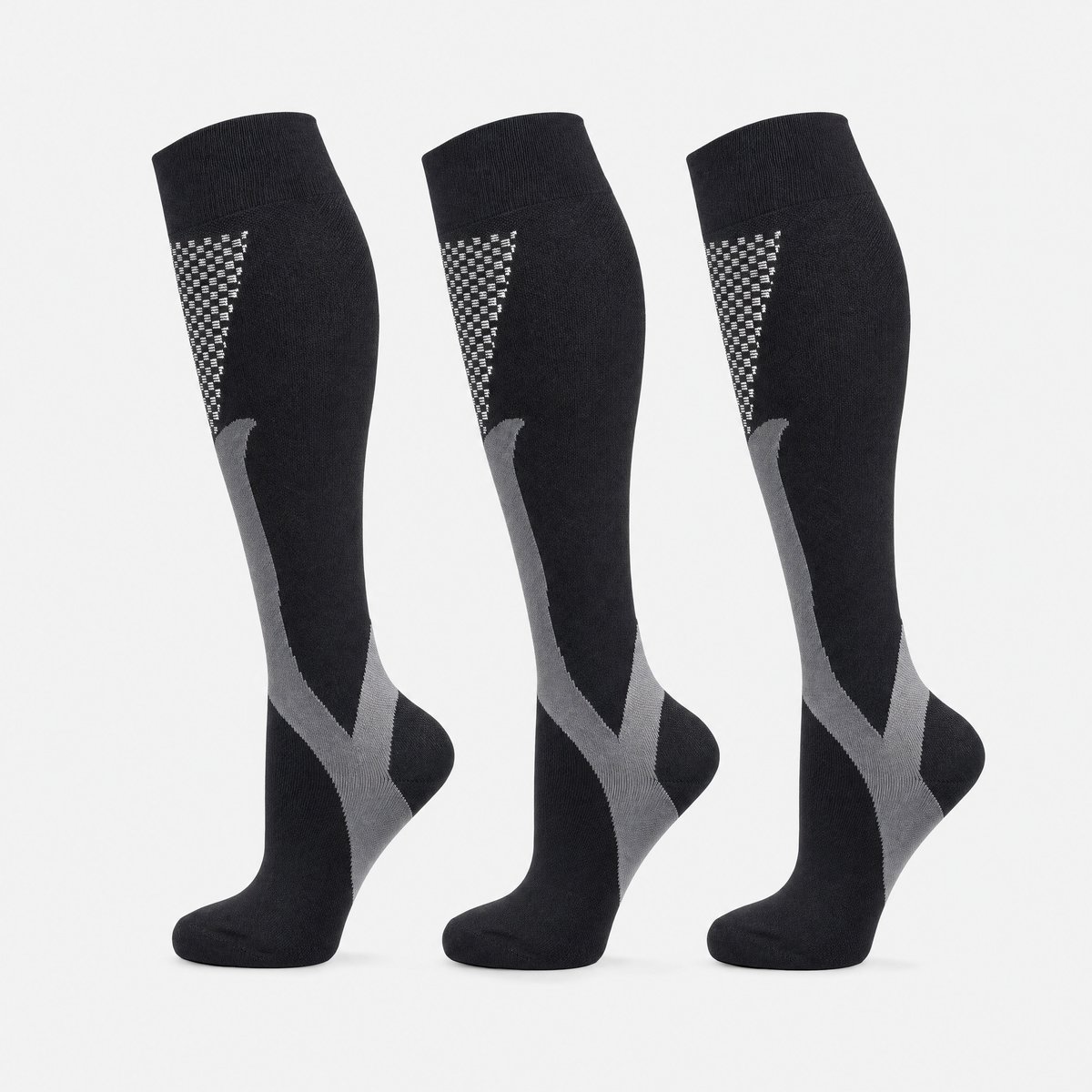 KLAMM Kompressions-Wandersocken 3er-Pack in Schwarz