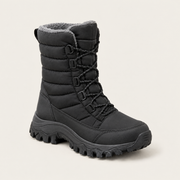 Schwarzer gefütterter Winterstiefel