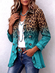 Elspeth | Blazer-Jacke mit Leoparden-Verlauf