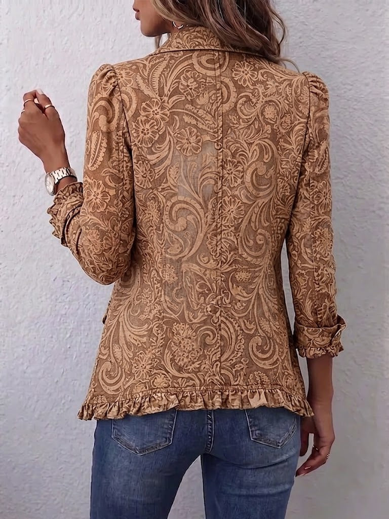 Vyclara | Vintage-Boho-Jacke mit Blumendruck