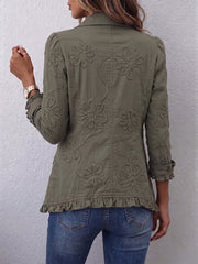 Kamberly | Bestickte Boho-Jacke mit Rüschenbesatz
