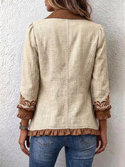 Dawncroft | Vintage-Boho-Jacke mit Blumenmuster